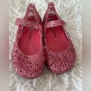 Mini Melissa Campana pink sparkle Ballet Flats